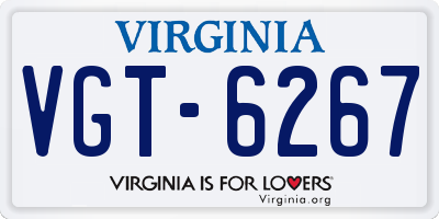 VA license plate VGT6267