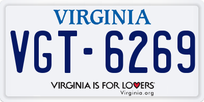 VA license plate VGT6269