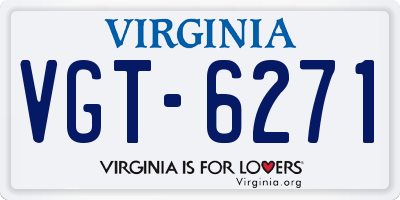 VA license plate VGT6271