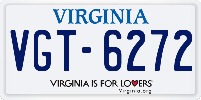 VA license plate VGT6272