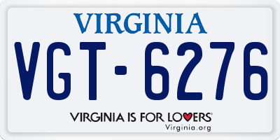 VA license plate VGT6276