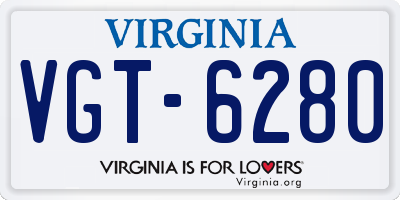 VA license plate VGT6280