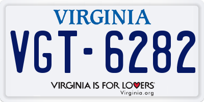 VA license plate VGT6282