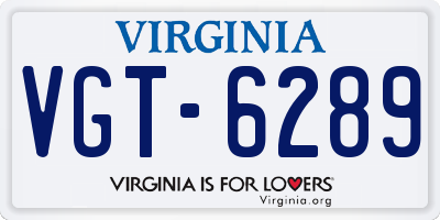 VA license plate VGT6289