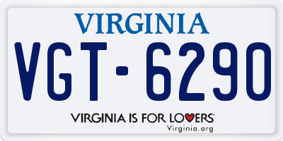 VA license plate VGT6290