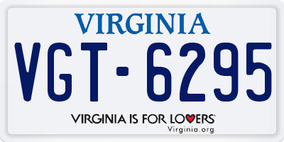 VA license plate VGT6295