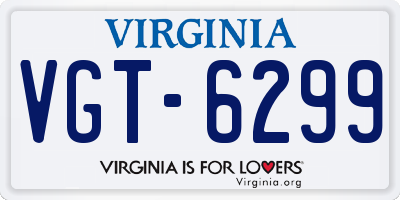 VA license plate VGT6299