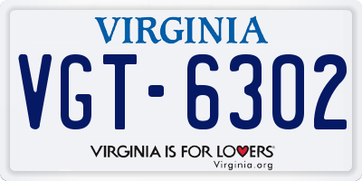 VA license plate VGT6302