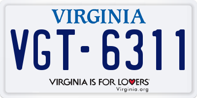 VA license plate VGT6311