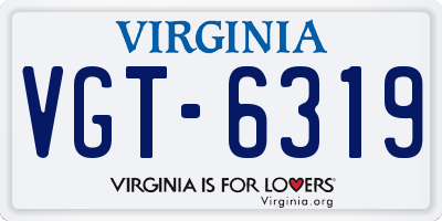 VA license plate VGT6319