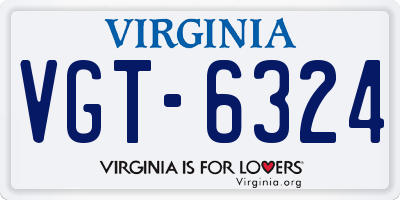 VA license plate VGT6324