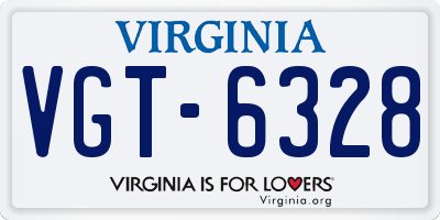 VA license plate VGT6328