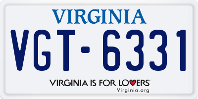 VA license plate VGT6331