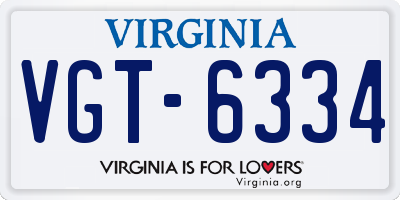 VA license plate VGT6334