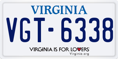 VA license plate VGT6338