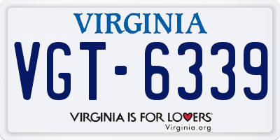 VA license plate VGT6339