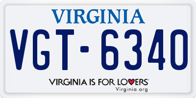 VA license plate VGT6340