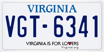 VA license plate VGT6341