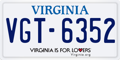 VA license plate VGT6352