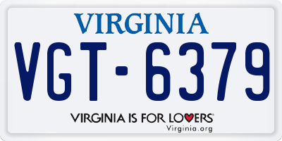 VA license plate VGT6379