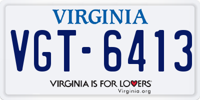 VA license plate VGT6413
