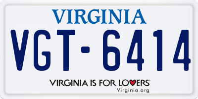 VA license plate VGT6414