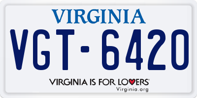 VA license plate VGT6420