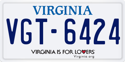VA license plate VGT6424
