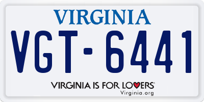 VA license plate VGT6441