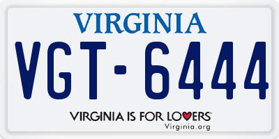 VA license plate VGT6444