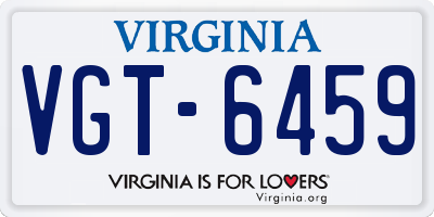 VA license plate VGT6459