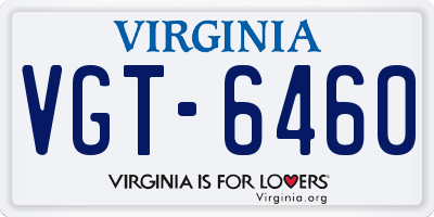 VA license plate VGT6460