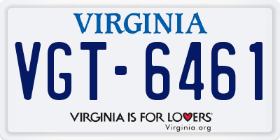 VA license plate VGT6461