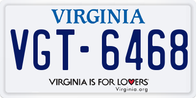VA license plate VGT6468