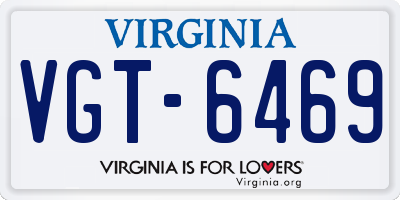 VA license plate VGT6469