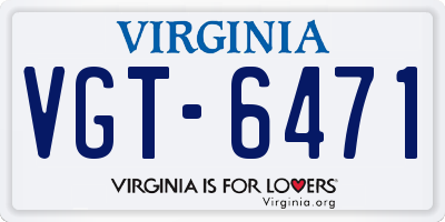 VA license plate VGT6471