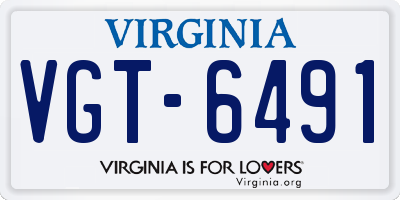 VA license plate VGT6491