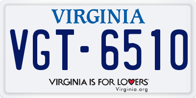 VA license plate VGT6510