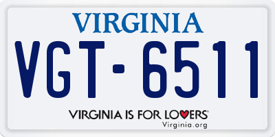 VA license plate VGT6511