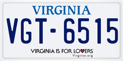VA license plate VGT6515