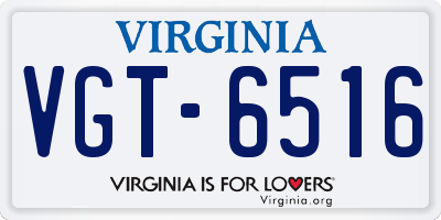 VA license plate VGT6516