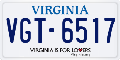 VA license plate VGT6517