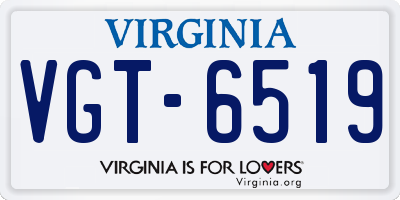 VA license plate VGT6519