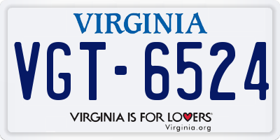VA license plate VGT6524