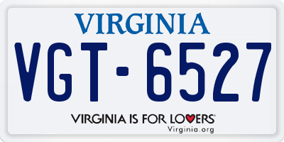 VA license plate VGT6527