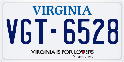 VA license plate VGT6528