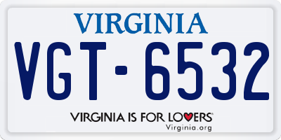 VA license plate VGT6532