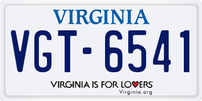 VA license plate VGT6541