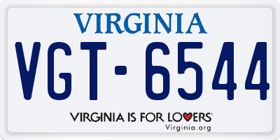 VA license plate VGT6544
