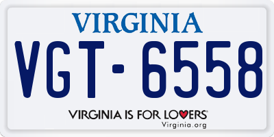 VA license plate VGT6558